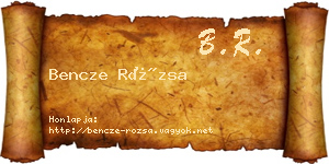 Bencze Rózsa névjegykártya