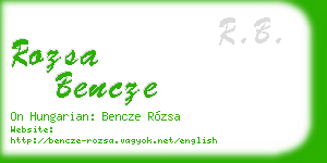 rozsa bencze business card